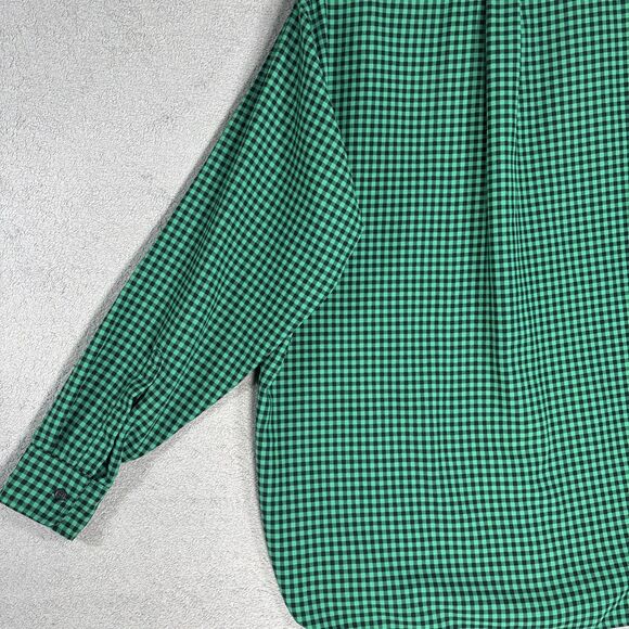 Vintage LL Bean Flannel Shirt Men’s Size L Allagash Green Black Gingham Plaid - Picture 14 of 14
